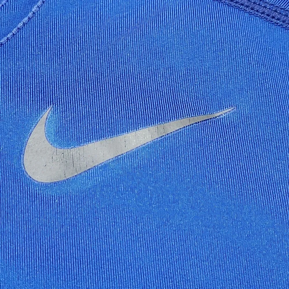 Nike Pro Combat Shirt Mens M Blue Long Sleeve Fitted Dri-Fit Performance‎ Vented